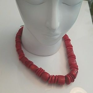 CLEARANCE red coral and Sterling silver neclace